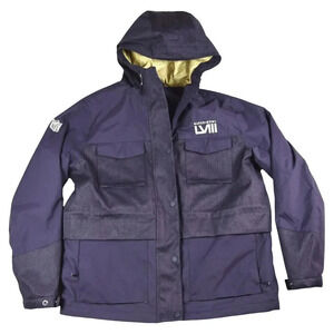 2024 NFL Super Bowl LVIII Las Vegas Staff Winter Hooded Jacket Purple Womens Med